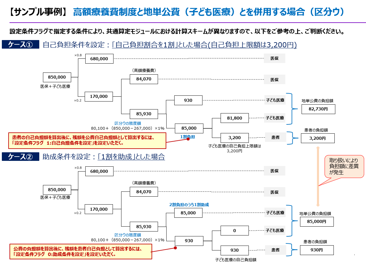 【サンプル事例】高額療養費制度と地単公費(子ども医療)とを併用する場合(区分ウ)